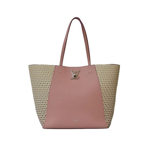 Louis Vuitton LockMe Leather Suede Rose Creme Pink - Picture 3 of 12